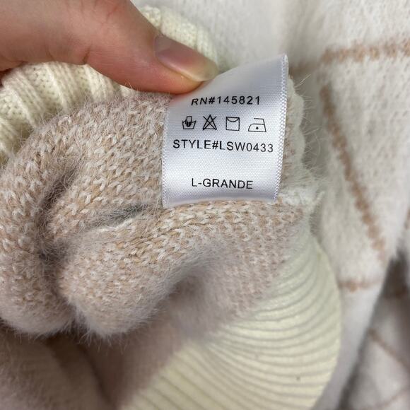 Listicle Fuzzy Sweater Knit Mock Neck Sweater Pullover Long Sleeve Soft Large - Picture 9 of 9